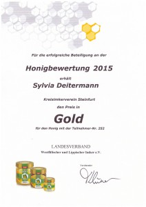 Honigbewertung 2015
